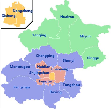 Peta 16 distrik Beijing